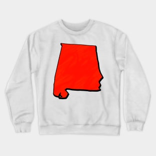 Bright Red Alabama Outline Crewneck Sweatshirt